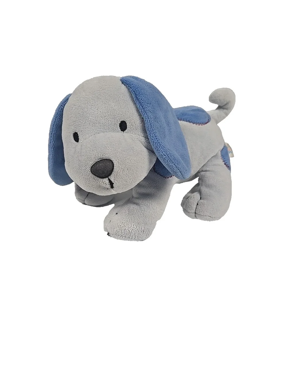 Carters Just One Year Stuffed Plush Blue Puppy Dog Spots Red Collar 8 Inch